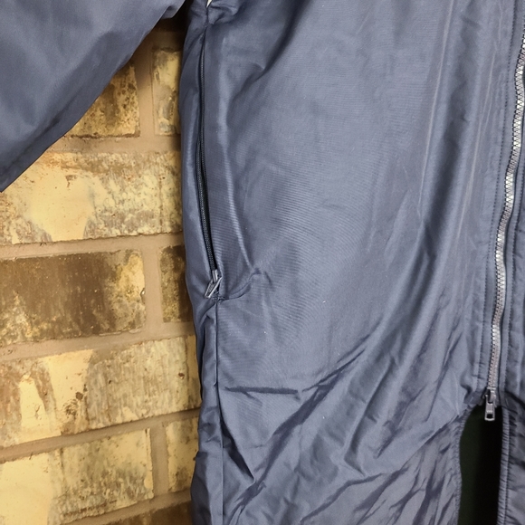 One Left! Adidas Long Parka Navy Blue White New With Tags - Picture 4 of 5